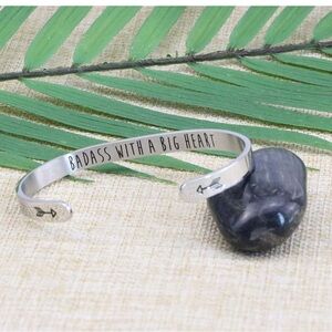 Silver Cuff Bracelet with Engraving